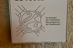 Diagram of the vault keystone showing the leopard emblem of the lords of Castelnaud