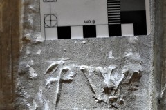 East side of south door, west face. Initials, probably PW, JPG