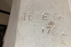 IB, EG, 1779, 1762, faint gothic script
