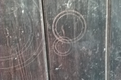 Wooden doors with circles
