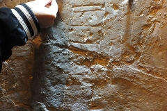 AP23) Tower stairs below the bell chamber.  A ladder mark.