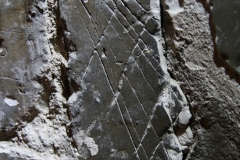 AP24) Tower stairs near the bell chamber door.  A mesh mark.